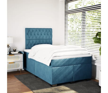 vidaXL Jenkkis&auml;nky patjalla sininen 120x200 cm sametti