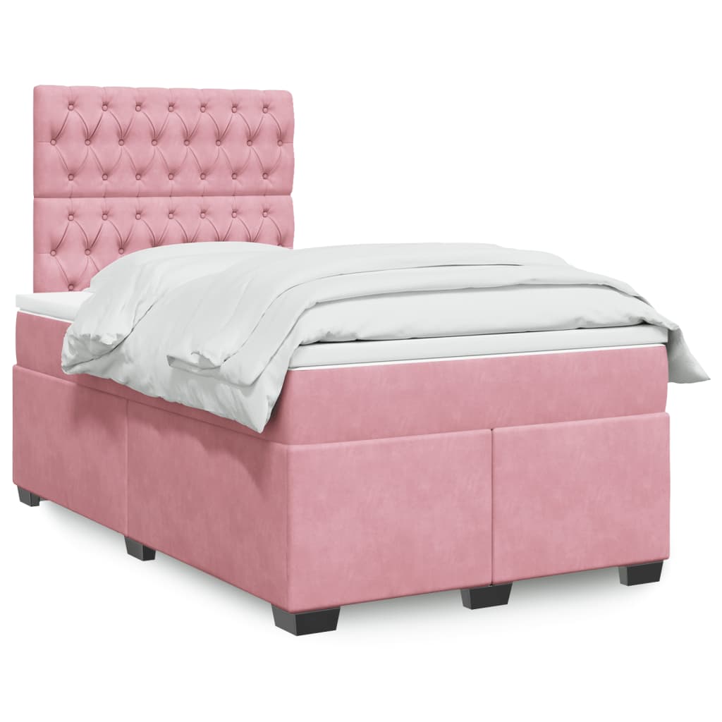 Boxspringbett mit Matratze Rosa 120×200 cm Samt