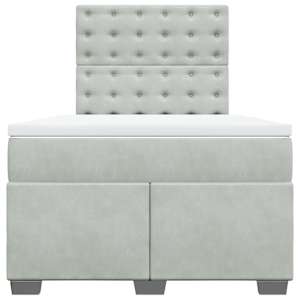 Box spring postel s matrací světle šedá 120 x 200 cm samet - obrázek 4