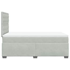 Box spring postel s matrací světle šedá 120 x 200 cm samet - obrázek 9