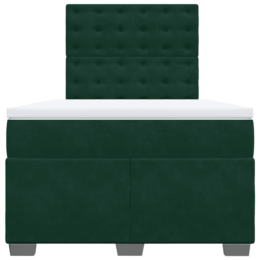 vidaXL Boxspring met matras fluweel donkergroen 120x200 cm groen, foto 4