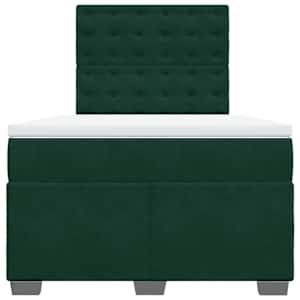 Box spring postel s matrací tmavě zelená 120 x 200 cm samet - obrázek 4