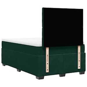 Box spring postel s matrací tmavě zelená 120 x 200 cm samet - obrázek 10