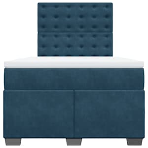 Box spring postel s matrací modrá 120 x 200 cm samet - obrázek 4