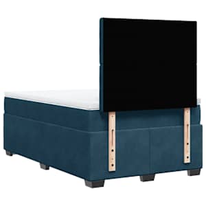 Box spring postel s matrací modrá 120 x 200 cm samet - obrázek 10