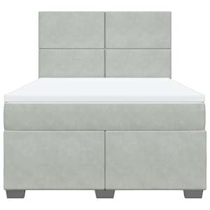 Box spring postel s matrací světle šedá 140x190 cm samet - obrázek 4
