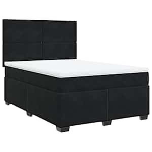 Box spring postel s matrací černá 140 x 190 cm samet - obrázek 2