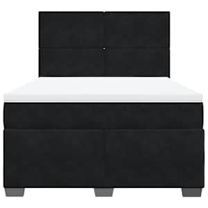 Box spring postel s matrací černá 140 x 190 cm samet - obrázek 4