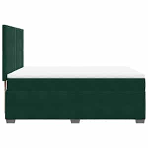 Box spring postel s matrací tmavě zelená 140x190 cm samet - obrázek 9