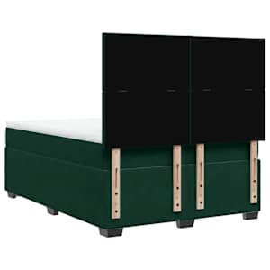 Box spring postel s matrací tmavě zelená 140x190 cm samet - obrázek 10