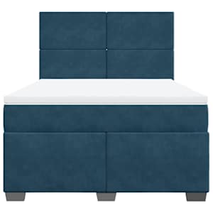 Box spring postel s matrací modrá 140 x 190 cm samet - obrázek 4