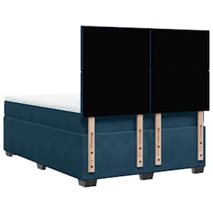 Box spring postel s matrací modrá 140 x 190 cm samet - obrázek 10