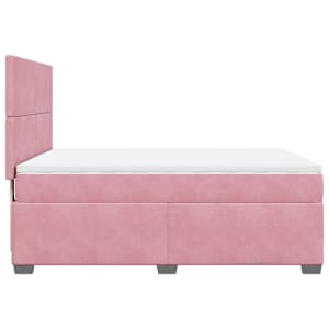 Box spring postel s matrací růžová 140x190 cm samet - obrázek 9