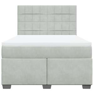 Box spring postel s matrací světle šedá 140x190 cm samet - obrázek 4