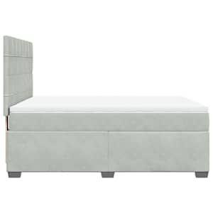 Box spring postel s matrací světle šedá 140x190 cm samet - obrázek 9