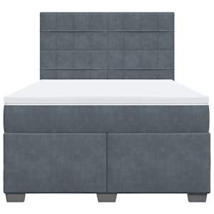 Box spring postel s matrací tmavě šedý 140 x 190 cm samet - obrázek 4