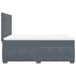 Box spring postel s matrací tmavě šedý 140 x 190 cm samet - obrázek 9