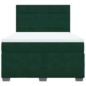 Box spring postel s matrací tmavě zelená 140x190 cm samet - obrázek 4