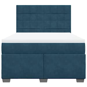 Box spring postel s matrací modrá 140 x 190 cm samet - obrázek 4
