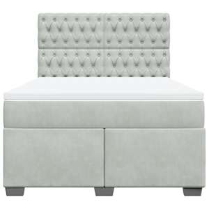 Box spring postel s matrací světle šedá 140x190 cm samet - obrázek 4