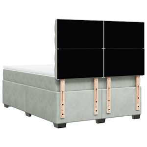 Box spring postel s matrací světle šedá 140x190 cm samet - obrázek 10