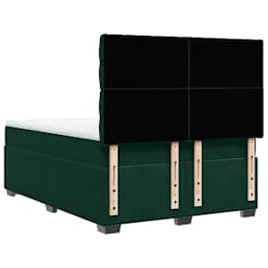 Box spring postel s matrací tmavě zelená 140x190 cm samet - obrázek 10