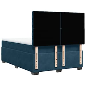 Box spring postel s matrací modrá 140 x 190 cm samet - obrázek 10