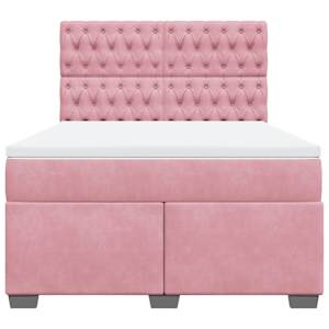 Box spring postel s matrací růžová 140x190 cm samet - obrázek 4