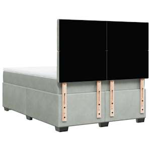 Box spring postel s matrací světle šedá 140x190 cm samet - obrázek 10