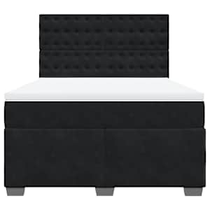 Box spring postel s matrací černá 140 x 190 cm samet - obrázek 4