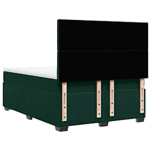 Box spring postel s matrací tmavě zelená 140x190 cm samet - obrázek 10