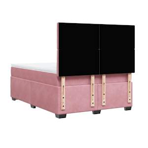 Box spring postel s matrací růžová 140x190 cm samet - obrázek 10