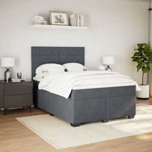 Box spring postel s matrací tmavě šedá 140x200 cm samet - obrázek 3
