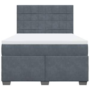 Box spring postel s matrací tmavě šedá 140x200 cm samet - obrázek 4