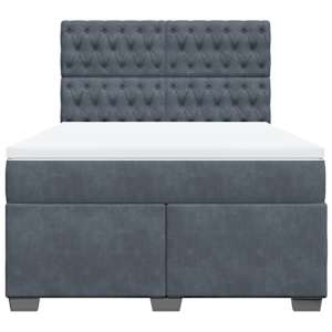 Box spring postel s matrací tmavě šedá 140x200 cm samet - obrázek 4