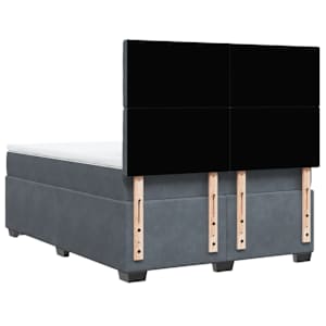 Box spring postel s matrací tmavě šedá 140x200 cm samet - obrázek 10