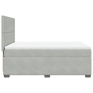 Box spring postel s matrací světle šedá 160x200 cm samet - obrázek 9