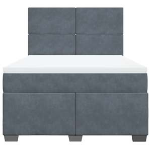 Box spring postel s matrací tmavě šedá 160x200 cm samet - obrázek 4