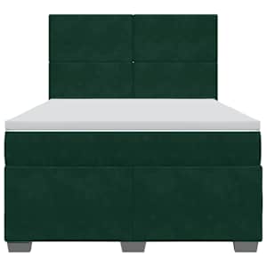 Box spring postel s matrací tmavě zelená 160x200 cm samet - obrázek 4