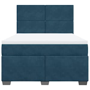 Box spring postel s matrací modrá 160 x 200 cm samet - obrázek 4