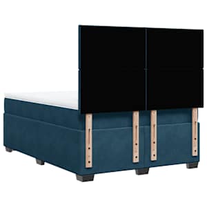 Box spring postel s matrací modrá 160 x 200 cm samet - obrázek 10