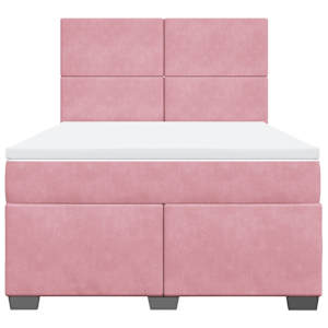 Box spring postel s matrací růžová 160x200 cm samet - obrázek 4