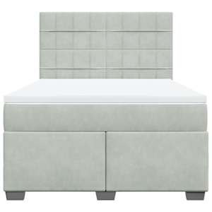 Box spring postel s matrací světle šedá 160x200 cm samet - obrázek 4
