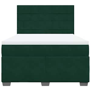 Box spring postel s matrací tmavě zelená 160x200 cm samet - obrázek 4