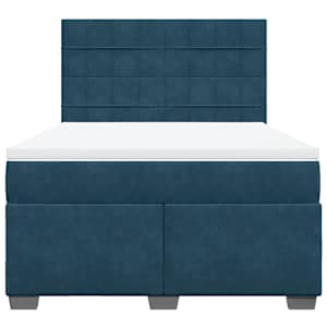 Box spring postel s matrací modrá 160 x 200 cm samet - obrázek 4
