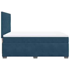 Box spring postel s matrací modrá 160 x 200 cm samet - obrázek 9