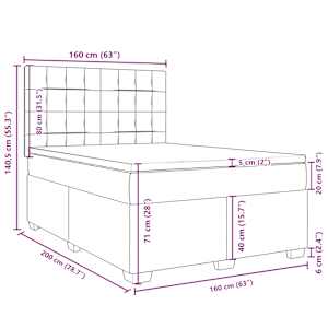 Box spring postel s matrací růžová 160x200 cm samet - obrázek 13