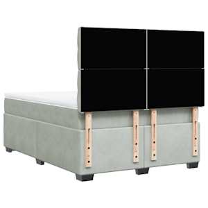 Box spring postel s matrací světle šedá 160x200 cm samet - obrázek 10