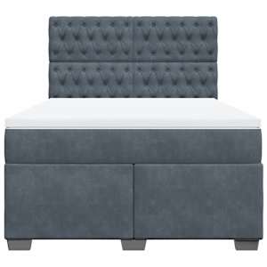 Box spring postel s matrací tmavě šedá 160x200 cm samet - obrázek 4