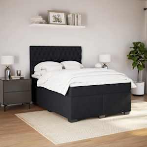 Box spring postel s matrací černá 160x200 cm samet - obrázek 3